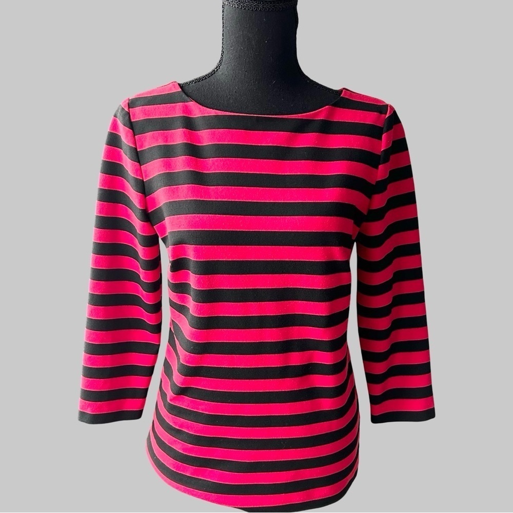 Michael Kors Red Striped Stretchy Shirt